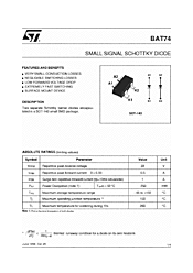 DataSheet BAT74 pdf